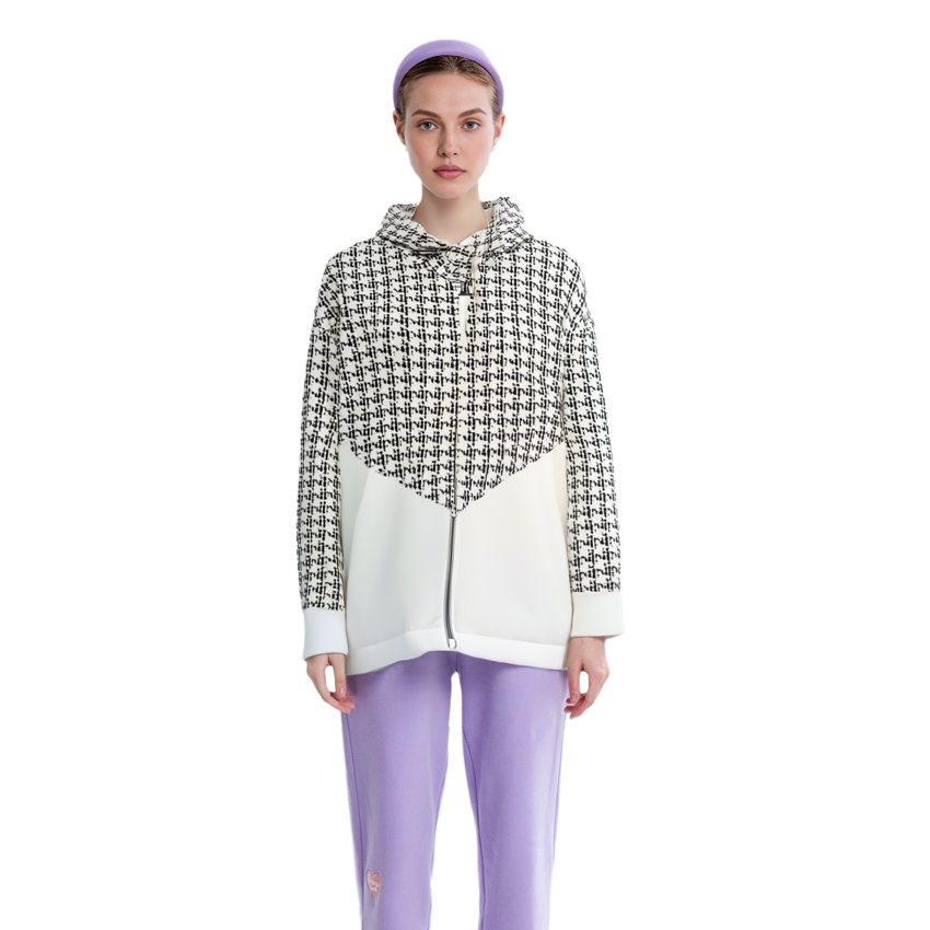 (Women) FILA Emerald Patchwork Hooded Casual Jacket  All-Over Print. F11W414901F-ZA 圖 4