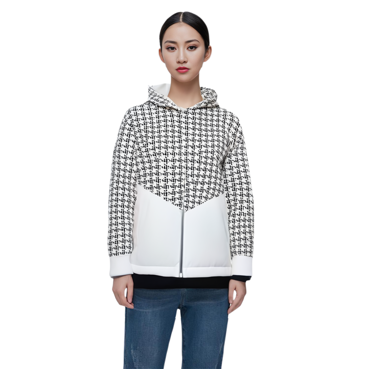 (Women) FILA Emerald Patchwork Hooded Casual Jacket  All-Over Print. F11W414901F-ZA 圖 5