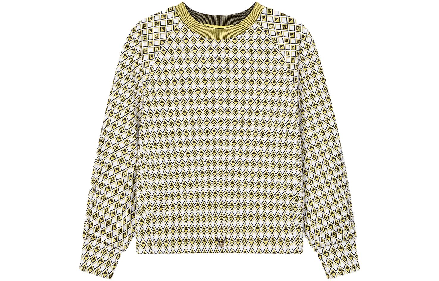 (Women) FILA Emerald Plaid Crewneck Casual Pullover Sweatshirt Women Full Print F11W414201F-ZA