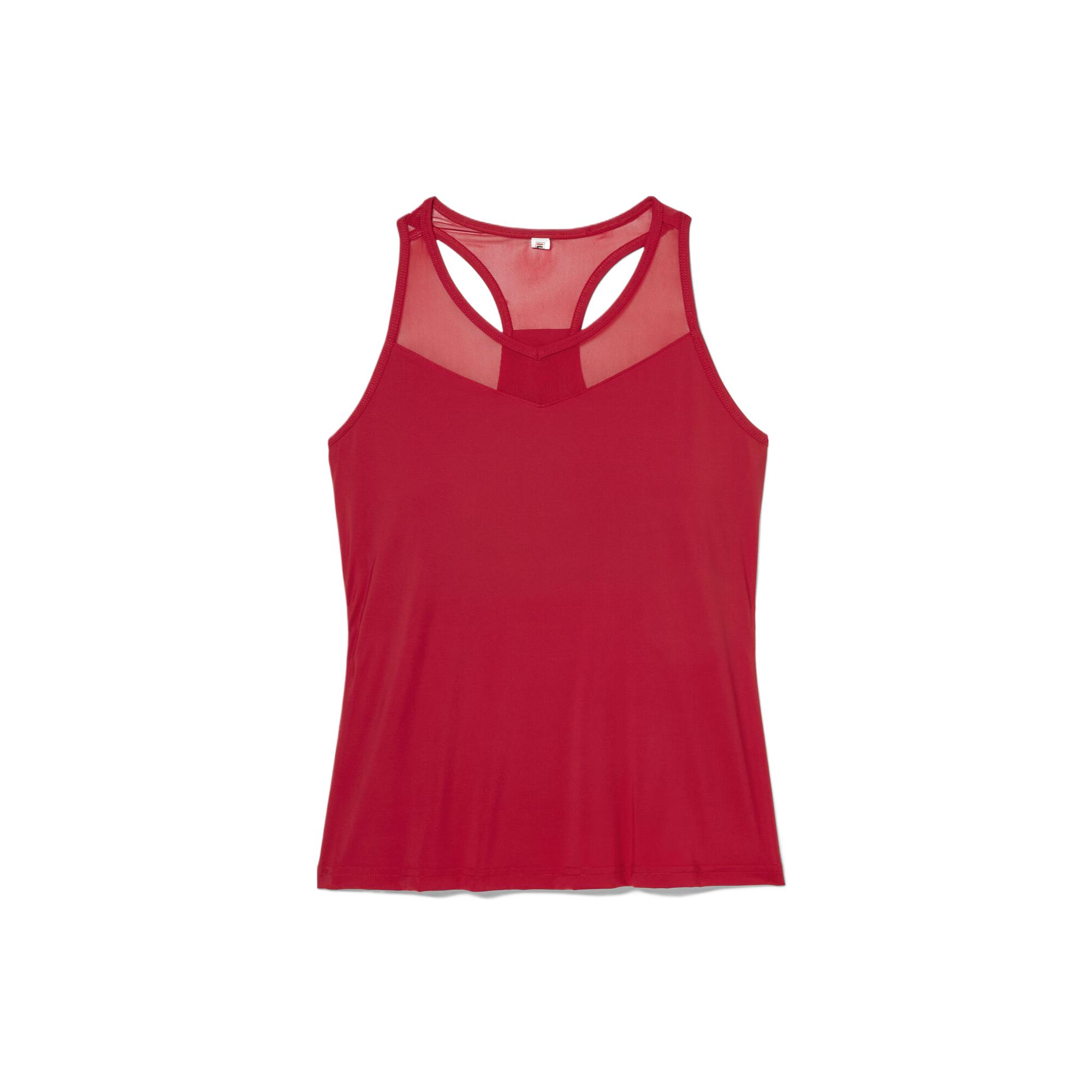 (Women) FILA Essentials Red Tennis Shirt - Classic Minimalist Design TW31D352-640