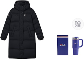 (Women) FILA Fitness Athletics Black Long Hooded Down Jacket for Winter Warmth. A11W141916FBK (Women) FILA Fitness Athletics Black Long Hooded Down Jacket for Winter Warmth. A11W141916FBK