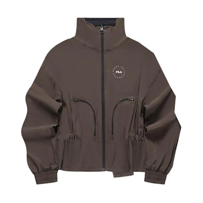 (Women) FILA Fitness Reversible Zip-Up Jacket - Solid Color, Honey Tea Brown A11W411701F-BN