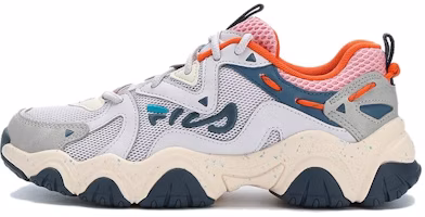 (Women) FILA Fluid 4 Sneakers 'Grey Cream Red' F12W322107FND (Women) FILA Fluid 4 Sneakers 'Grey Cream Red' F12W322107FND