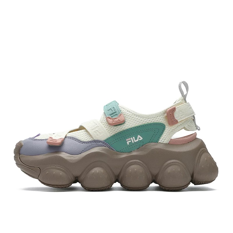 (Women) FILA Fragola Strawberry Sandals White/Gray/Purple - Trendy & Comfortable. F12W421402FAD