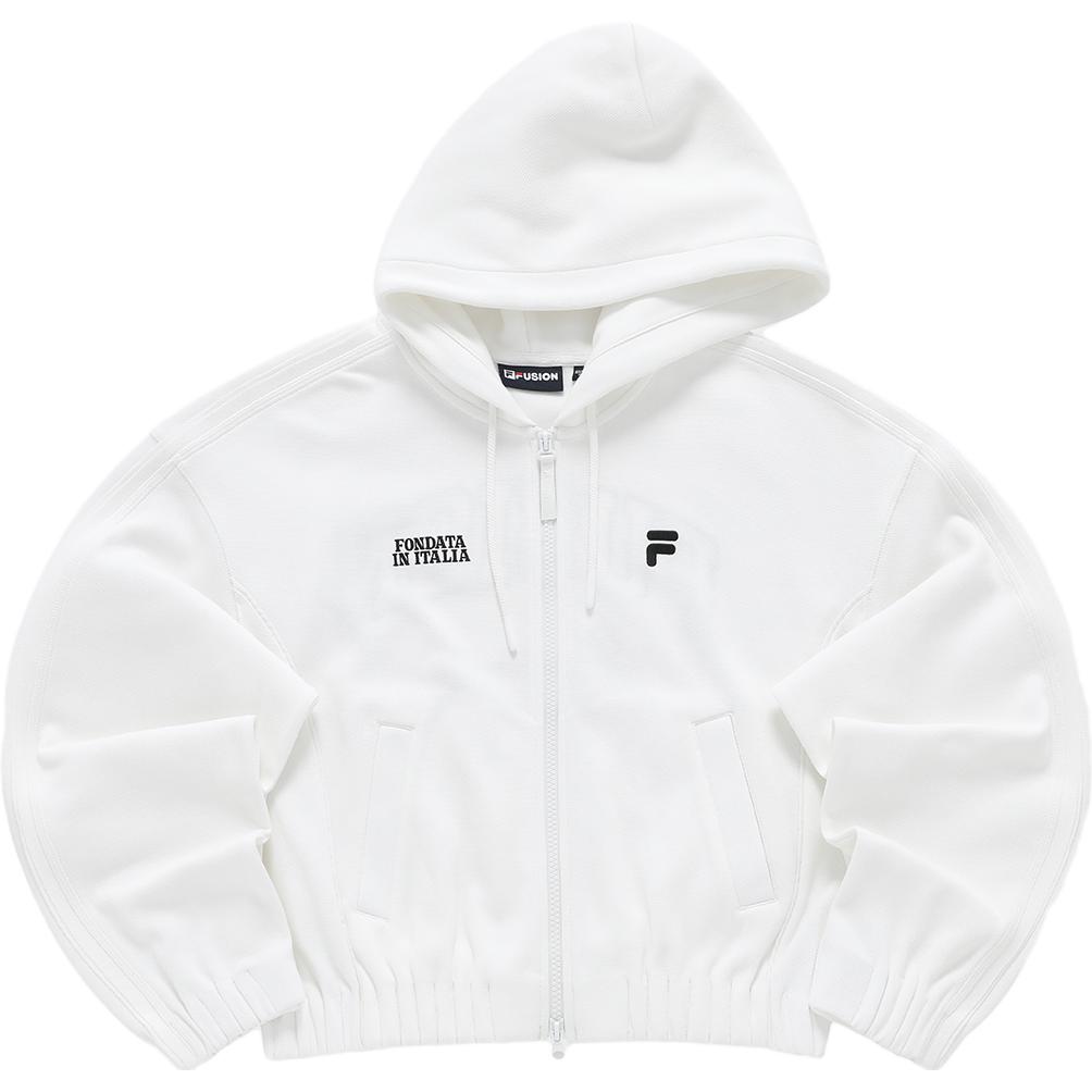 (Women) FILA FUSION 2023 Fall Fashion Loose Hoodie in White T11W335501F-WT