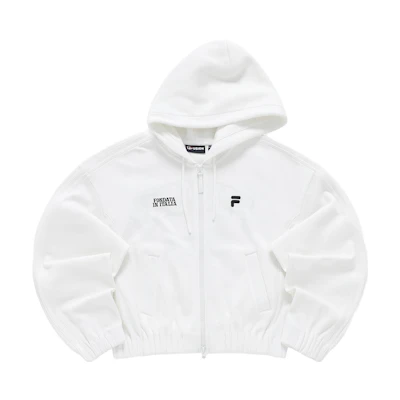 (Women) FILA FUSION 2023 Fall Fashion Loose Hoodie in White T11W335501F-WT