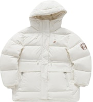 (Women) FILA Fusion 2023 Winter Hooded Down Jacket Fashion Loose Warm Coat. T11W345910F-WT (Women) FILA Fusion 2023 Winter Hooded Down Jacket Fashion Loose Warm Coat. T11W345910F-WT