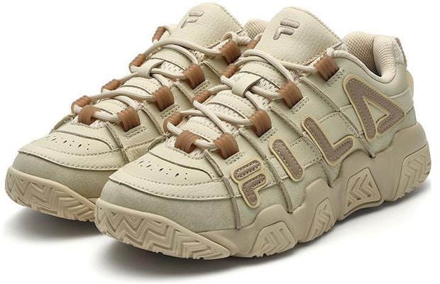 FILA FUSION 斐樂 潮牌 防滑耐磨減震 低筒籃球鞋 女款 米色 Lookbook FILA FUSION 斐樂 潮牌 防滑耐磨減震 低筒籃球鞋 女款 米色