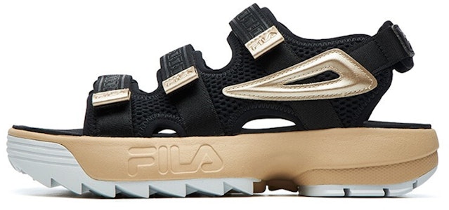 斐乐融合 斐乐潮牌 颠覆者 潮流涼鞋 女款 黑金 Buy 斐乐融合 斐乐潮牌 颠覆者 潮流涼鞋 女款 黑金