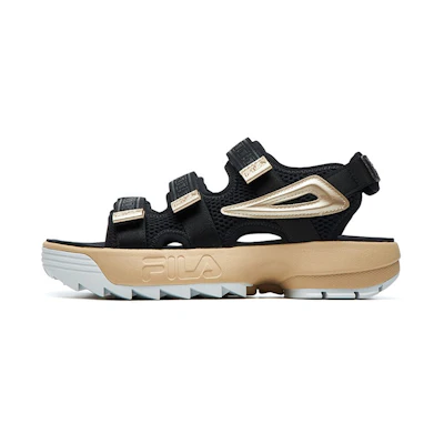 (W) FILA FUSION Disruptor Sandals 'Black Gold'