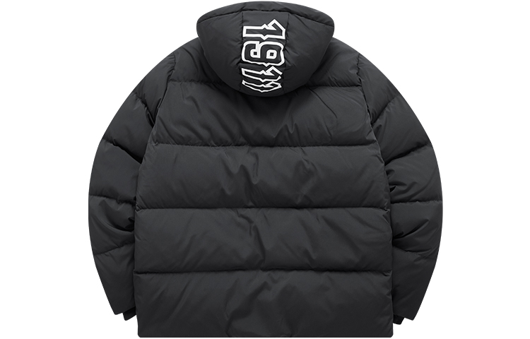 Lookbook (Women) FILA Fusion  Black Hooded Printed Down Jacket Winter Fashion Warm Wear. T11W042913FBK