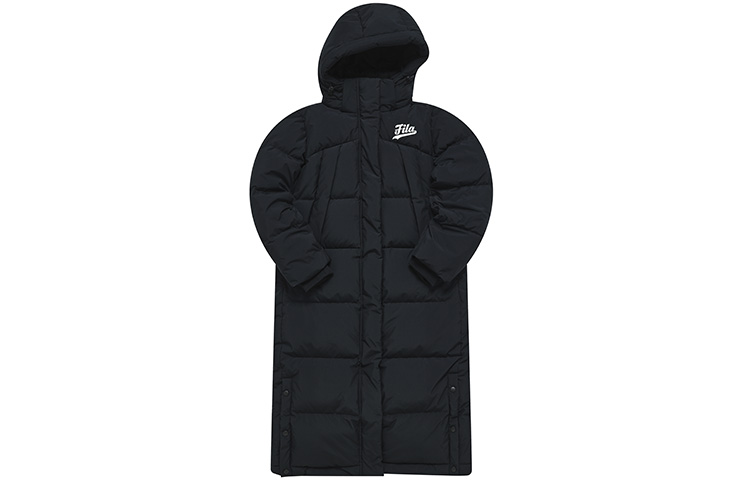 Order (W) FILA Fusion Chaqueta Negra Larga con Capucha y Diseño de Parche con Letras. T11W242916FBK