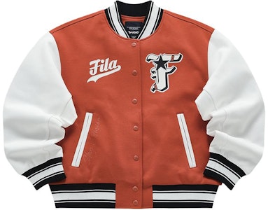 (W) FILA Fusion 休闲保暖棒球棉服外套 - 乒乓橙色. T11W412901F-OR Order (W) FILA Fusion 休闲保暖棒球棉服外套 - 乒乓橙色. T11W412901F-OR