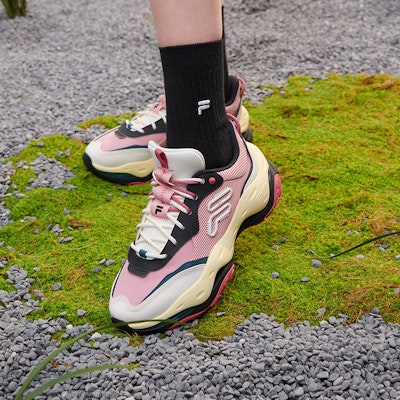 (Women) FILA FUSION CHEESE Sneakers 'Pink White Red' T12W331101FBW Details for (Women) FILA FUSION CHEESE Sneakers 'Pink White Red' T12W331101FBW