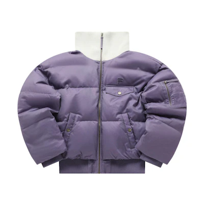 (Women) FILA Fusion Colorblock Zip-Up Puffer Jacket Bright Purple. T11W413903F-PU