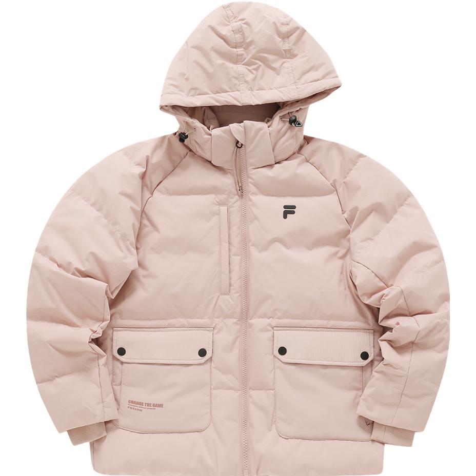(Women) FILA FUSION  Fashion Loose Fit Hooded Windproof Down Jacket - Pink. T11W341904FPK