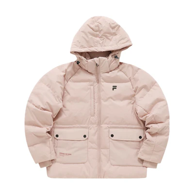 (Women) FILA FUSION Fashion Loose Fit Hooded Windproof Down Jacket - Pink. T11W341904FPK