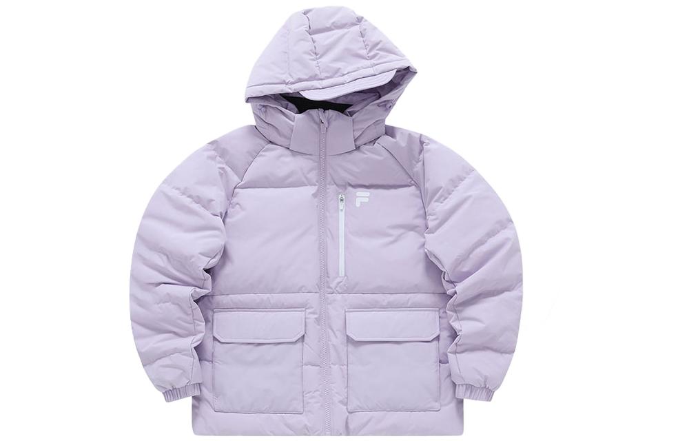 (Women) FILA FUSION  Hooded Down Jacket Light Purple Windproof Warm Coat. T11W316904F-VT