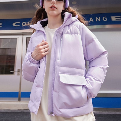 (Women) FILA FUSION Hooded Down Jacket Light Purple Windproof Warm Coat. T11W316904F-VT Shop (Women) FILA FUSION Hooded Down Jacket Light Purple Windproof Warm Coat. T11W316904F-VT