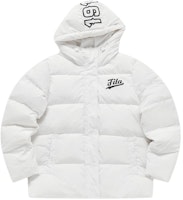 (Women) FILA Fusion Logo Print Hooded White Down Jacket. T11W416901F-WT (Women) FILA Fusion Logo Print Hooded White Down Jacket. T11W416901F-WT
