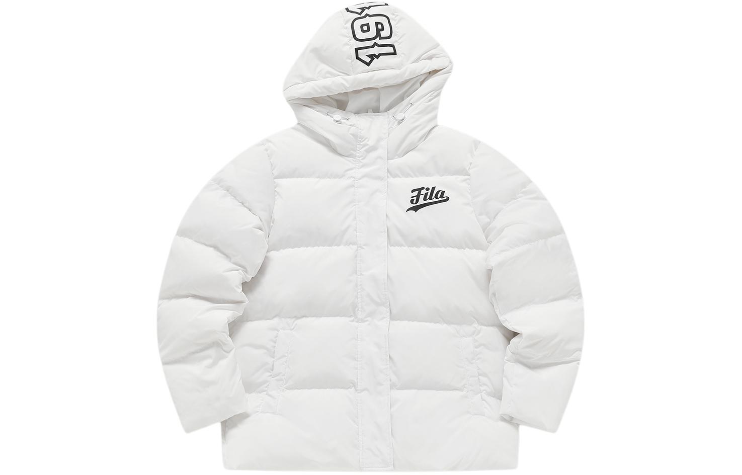 Order (W) FILA Fusion 商標印花白色羽絨連帽外套. T11W416901F-WT
