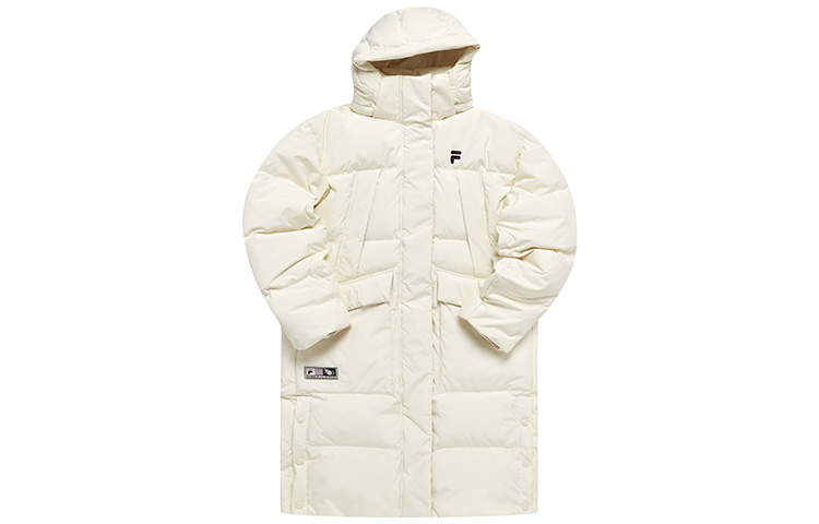 Order (Women) FILA Fusion  Logo Print Long Puffer Jacket Beige T11W245907F-BG