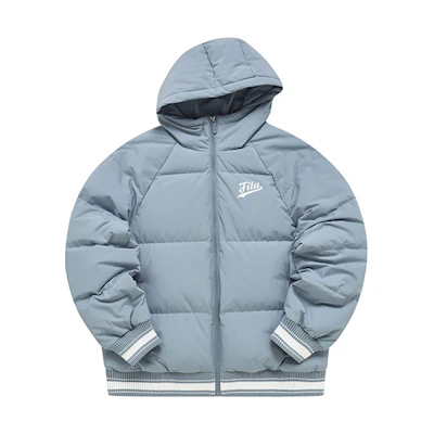 (Women) FILA Fusion Logo Print Puffer Jacket in Neutral Blue. T11W242904FLB