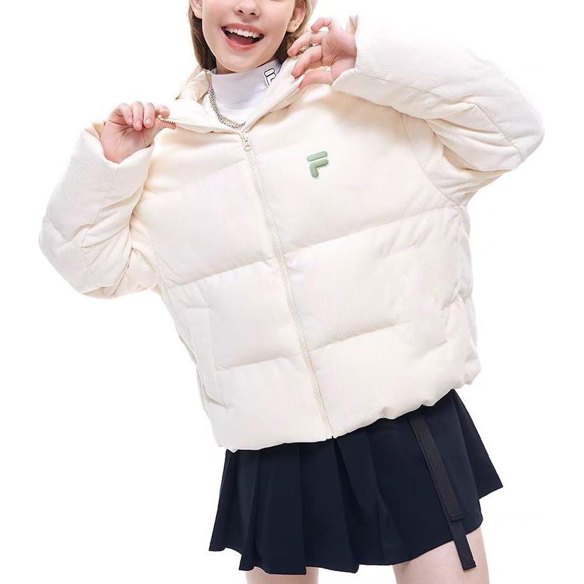 Purchase (Women) FILA Fusion  Logo Print White Down Jacket - Warm & Loose Fit. T11W416902F-IV