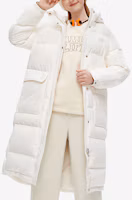 Shop (W) FILA Fusion 白色長版羽絨外套 - 休閒連帽冬季大衣 T11W242908F-WT