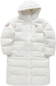 (W) 휠라 퓨전 롱 다운 자켓 화이트 - 후드, 따뜻한 캐주얼 핏. T11W345907AWT Buy (W) 휠라 퓨전 롱 다운 자켓 화이트 - 후드, 따뜻한 캐주얼 핏. T11W345907AWT