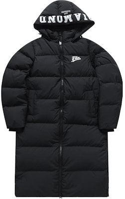(Women) FILA Fusion Long Fashion Windproof Hooded Down Coat - Black T11W342910F-BK Buy (Women) FILA Fusion Long Fashion Windproof Hooded Down Coat - Black T11W342910F-BK