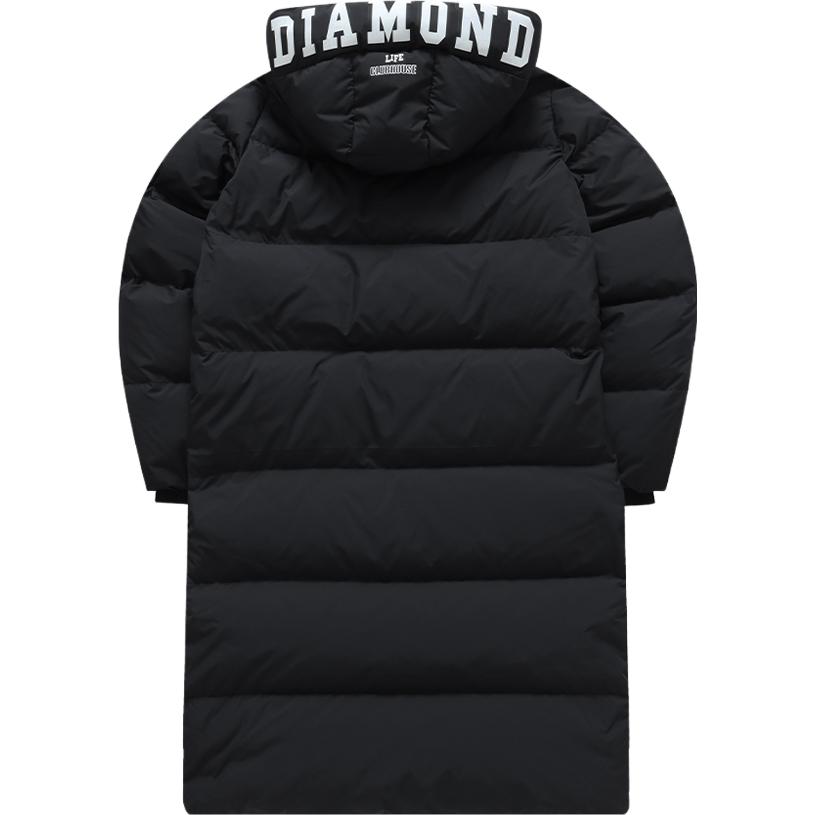 Lookbook (Women) FILA Fusion  Long Fashion Windproof Hooded Down Coat - Black T11W342910F-BK