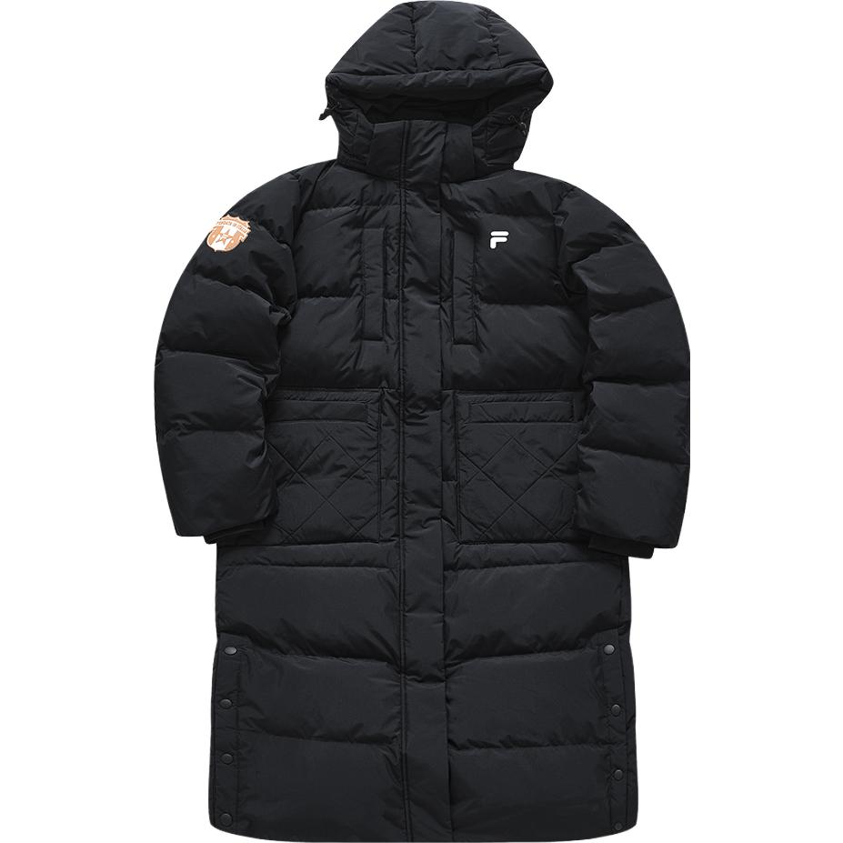 Order (Women) FILA Fusion  Long Hooded Down Jacket Stylish Black Fashion Outerwear. T11W345907FBK