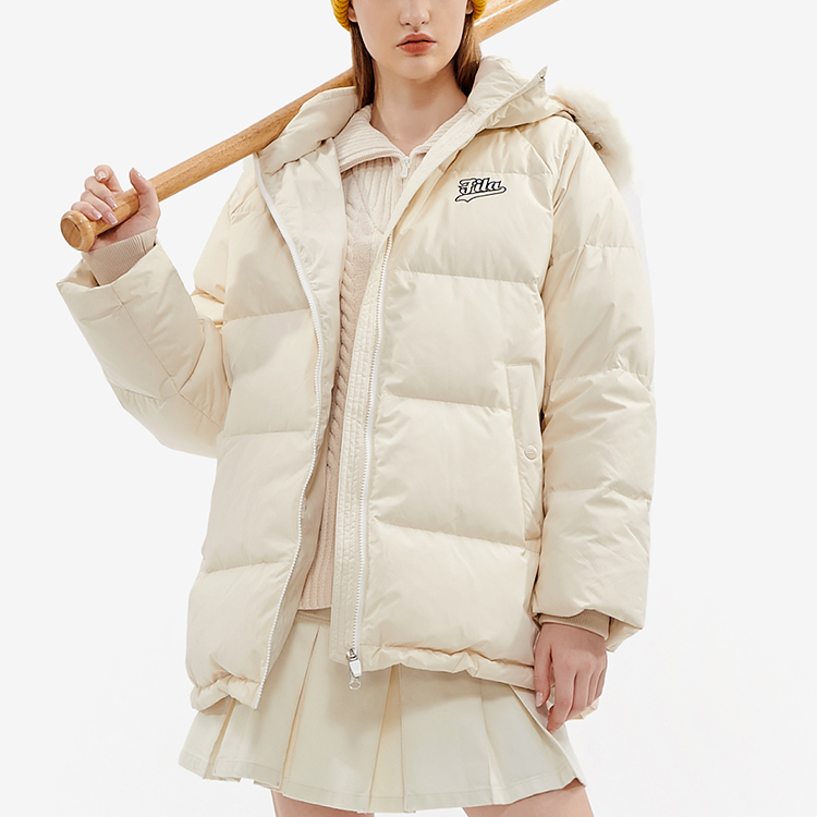 Purchase (W) FILA Fusion 白色长款羽绒服连帽外套 - 时尚保暖款式。 T11W242909F-IV