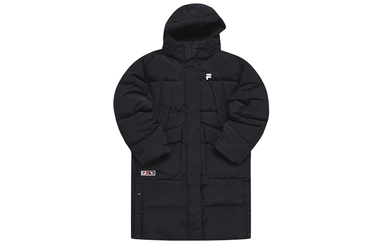 Order (Women) FILA FUSION  Long Puffer Jacket with Hood - Solid Black. T11W245907F-BK