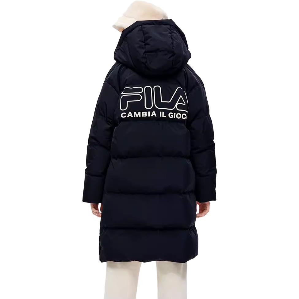 Details for (Women) FILA FUSION  Long Puffer Jacket with Hood - Solid Black. T11W245907F-BK