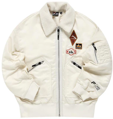 (Women) FILA FUSION Loose Fit Patch Collar Cotton Jacket Beige Colorway. T11W319902F-LK Order (Women) FILA FUSION Loose Fit Patch Collar Cotton Jacket Beige Colorway. T11W319902F-LK