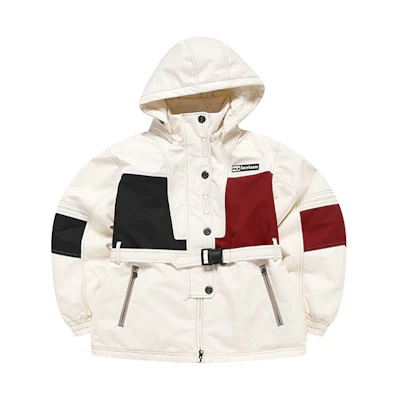(Women) FILA FUSION Mid-Length Puffer Jacket with Hood in Maltose White. T11W247906F-IV