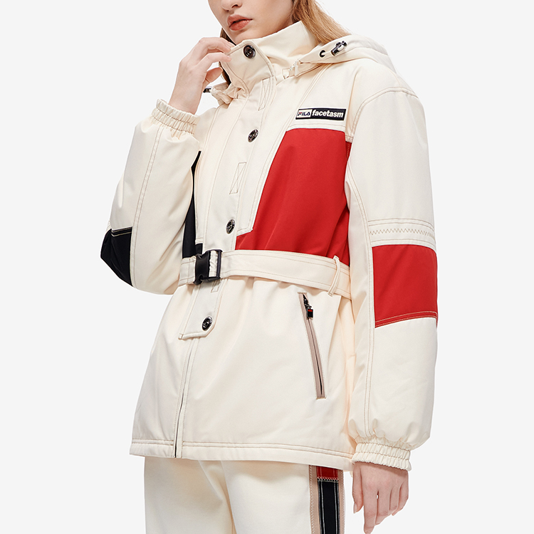 Sizing (W) FILA FUSION 白色麦芽连帽中长款羽绒服 T11W247906F-IV