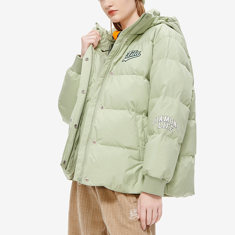 Details for (Women) FILA Fusion  Midnight Green Printed Hooded Down Jacket. T11W242907F-LG