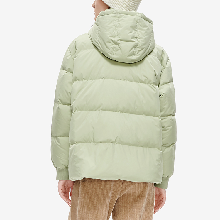 Sizing (Women) FILA Fusion  Midnight Green Printed Hooded Down Jacket. T11W242907F-LG