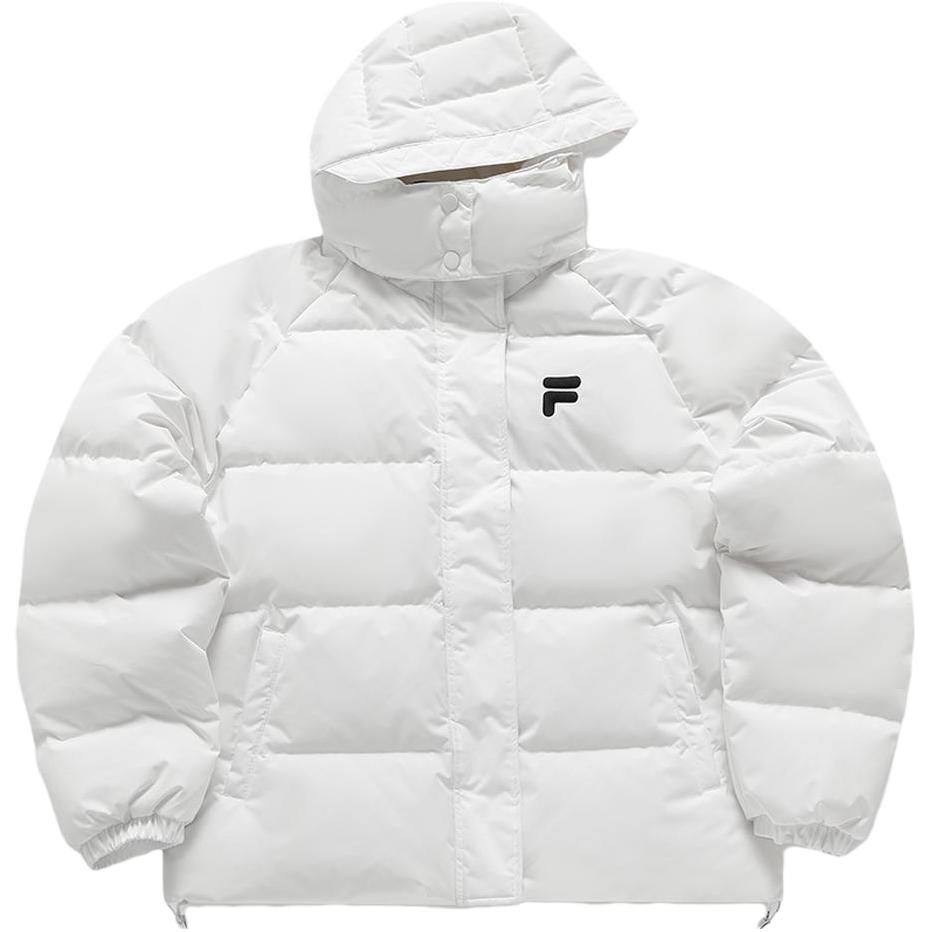 (Women) FILA Fusion  White Hooded Down Jacket - Casual Winter Wear. T11W346904F-WT