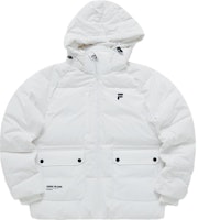 (Women) FILA FUSION White Hooded Down Jacket - Fashionable, Windproof, Warm. T11W341904F-WT (Women) FILA FUSION White Hooded Down Jacket - Fashionable, Windproof, Warm. T11W341904F-WT