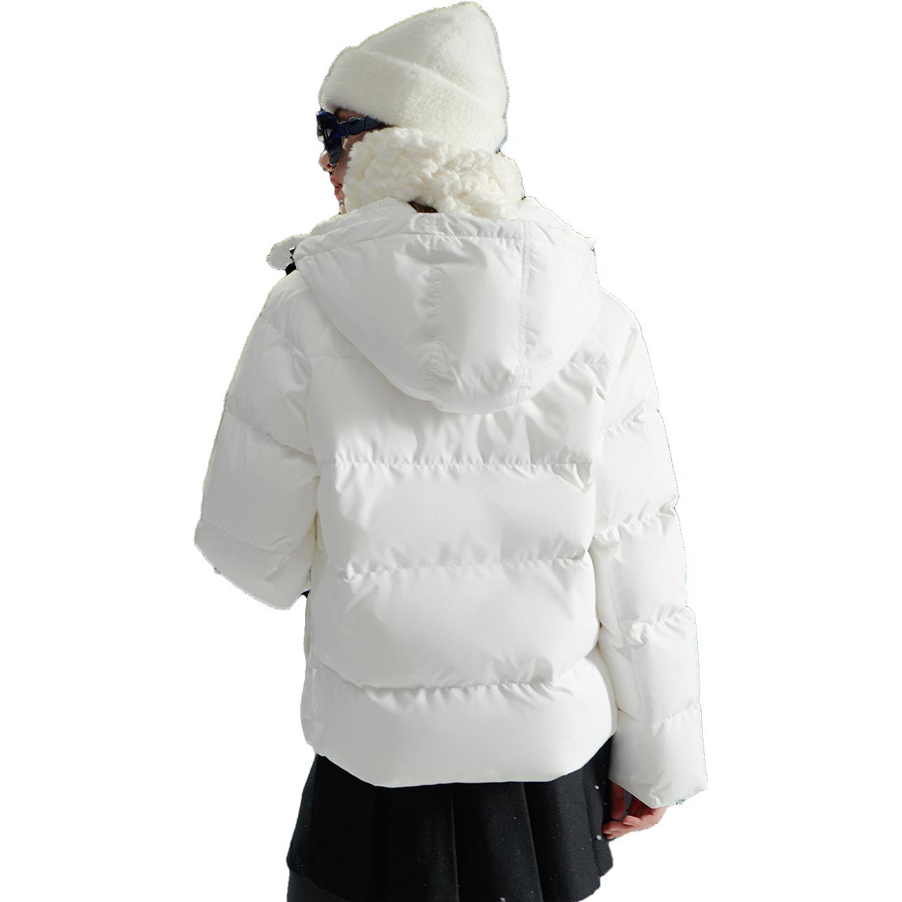 Shop (W) FILA FUSION 白色連帽羽絨外套 - 時尚防風保暖外套。 T11W341904F-WT