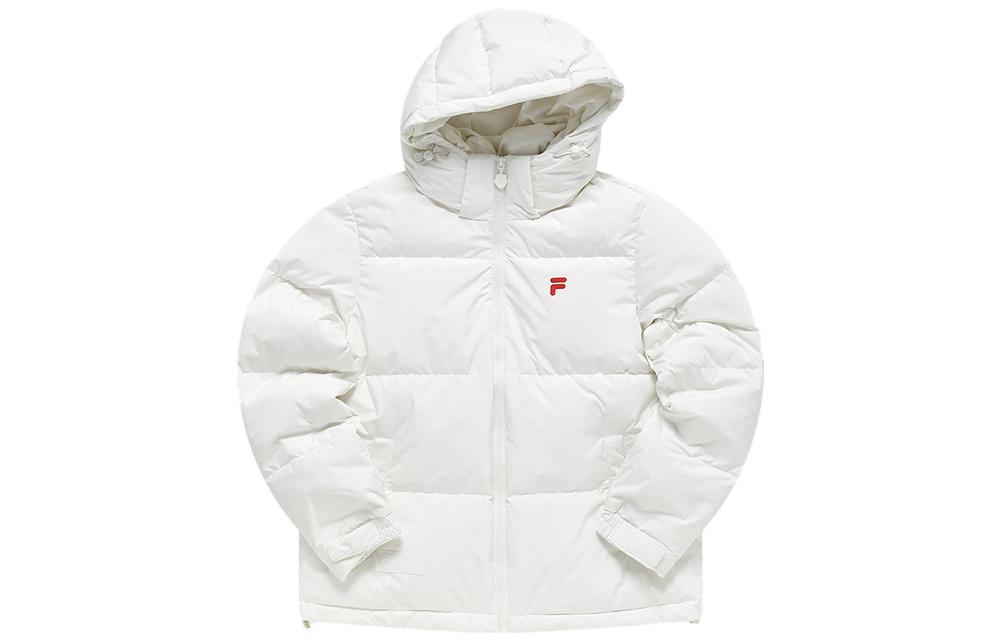 (Women) FILA Fusion  White Hooded Puffer Jacket Casual Long Sleeve Winter Coat T11W315903F-WT