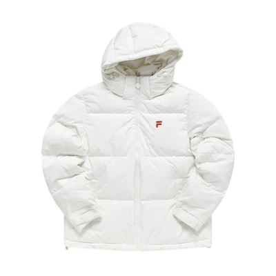 (Women) FILA Fusion White Hooded Puffer Jacket Casual Long Sleeve Winter Coat T11W315903F-WT