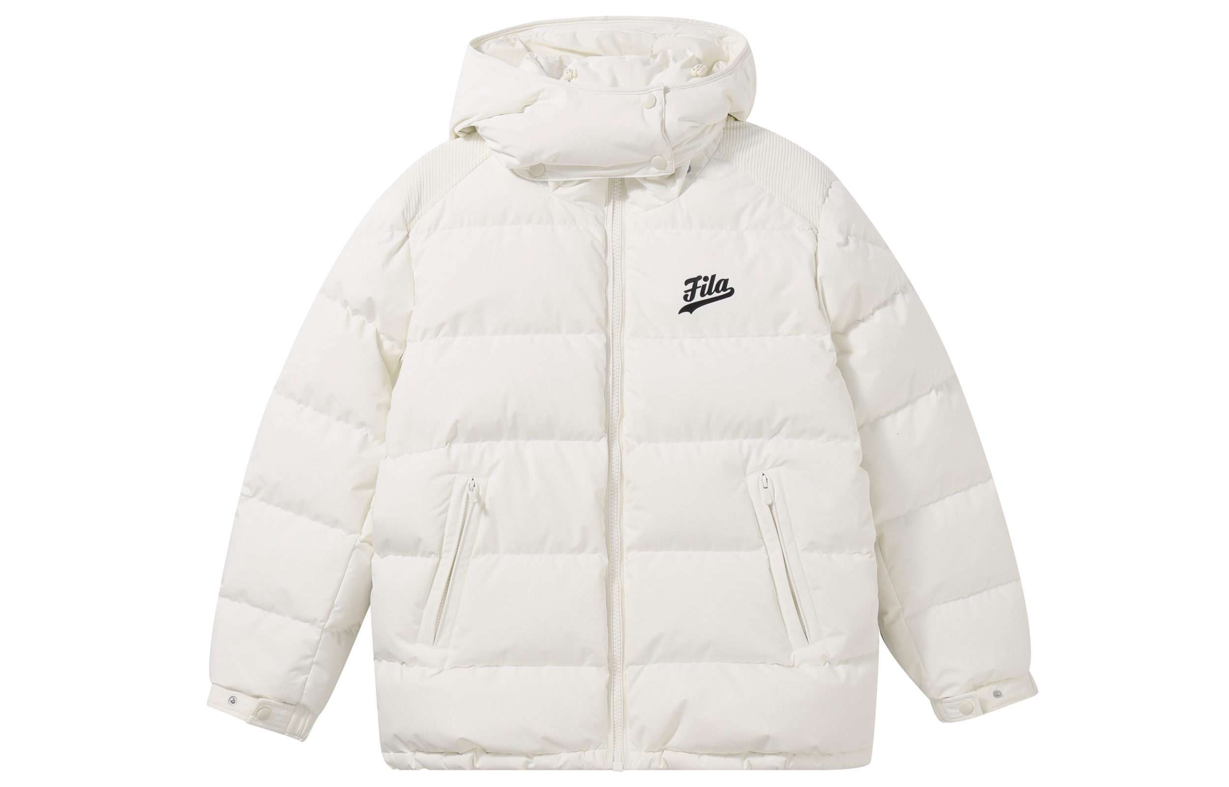 Order (Women) FILA Fusion  White Logo Hooded Puffer Jacket Lightweight & Trendy. T11W342903FWT