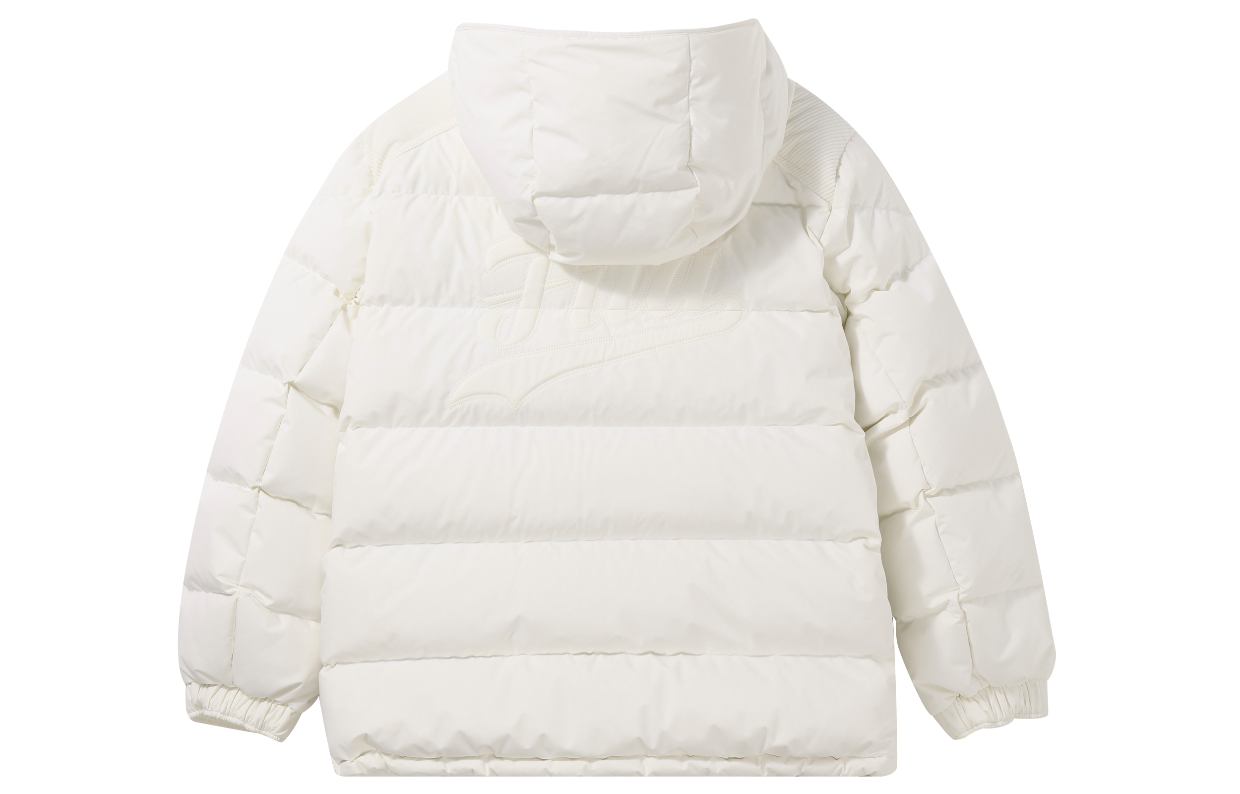 Lookbook (Women) FILA Fusion  White Logo Hooded Puffer Jacket Lightweight & Trendy. T11W342903FWT