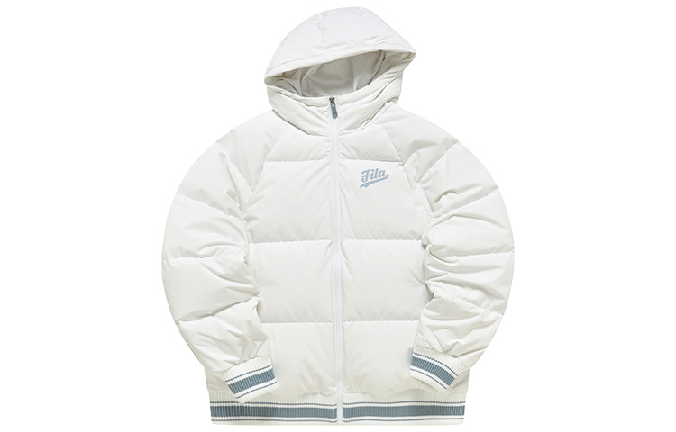 (Women) FILA FUSION  White Logo Zip-Up Hooded Puffer Jacket T11W242904FWT