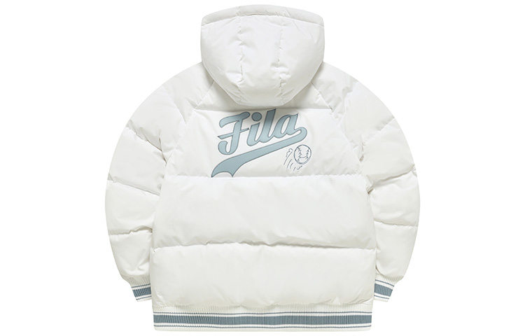 Lookbook (W) 斐乐FUSION白色标志拉链连帽羽绒夹克 T11W242904FWT